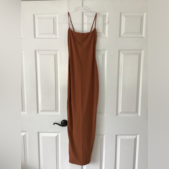 SKIMS Fits Everybody Long Slip Dress | Bronze - Picture 4 of 16